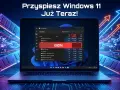 Optymalizacja Windows 11: menedżer zadań pokazuje 80% użycia pamięci, a obok moduły RAM i strzałki wzrostu.