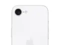 Biały tył iPhone SE 4 z pojedynczym aparatem i błyskiem.