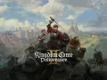 Zacięta bitwa w Kingdom Come: Deliverance II. Rycerze w zbrojach walczą mieczami i łukami na tle średniowiecznego miasta i zamków.
