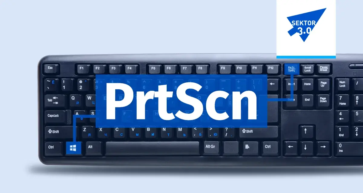 Klawiatura z napisem "PrtScn" na środku. Dowiedz się, jak zrobić zrzut ekranu na komputerze.