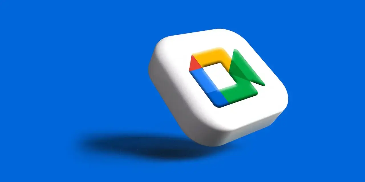 Ikona Google Meet na białym tle, symbolizująca wideokonferencje w telefonie.