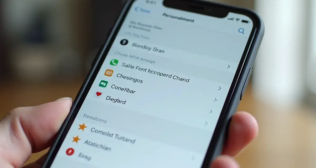 Jak zmienić czcionkę w telefonie? Na ekranie widać menu personalizacji z listą opcji, w tym "Salle Font".