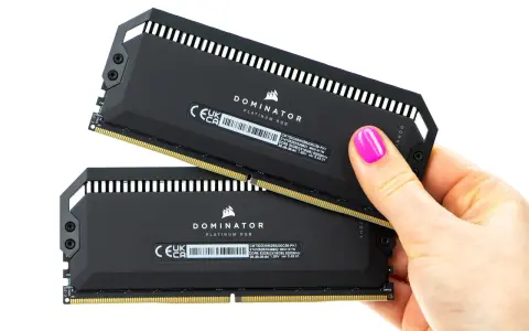 Dwie kości pamięci RAM DDR5 64GB (2x32GB) Corsair Dominator Platinum RGB.