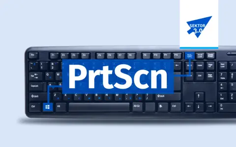 Klawiatura z napisem "PrtScn" na środku. Dowiedz się, jak zrobić zrzut ekranu na komputerze.
