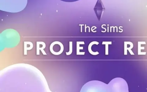 Grafika z napisem "The Sims PROJECT RE". Fani zastanawiają się, the sims 5 kiedy wyjdzie.