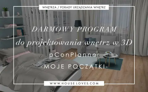 Darmowy program do projektowania wnętrz w 3D pConPlanner. Wizualizacja sypialni i salonu.