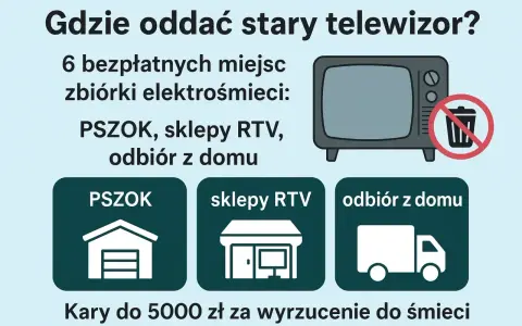 Gdzie oddać stary telewizor? Dowiedz się o 6 bezpłatnych miejscach zbiórki elektrośmieci: PSZOK, sklepy RTV, odbiór z domu.