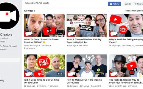 Strona "Video Creators" z filmami na YouTube. Zobacz, co to jest thumbnail i jak tworzyć angażujące treści.
