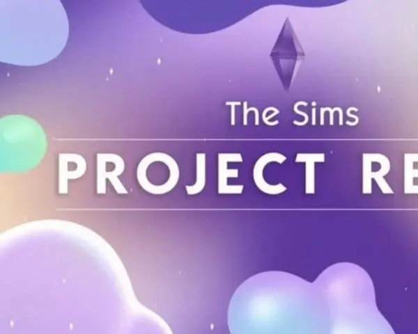 Grafika z napisem "The Sims PROJECT RE". Fani zastanawiają się, the sims 5 kiedy wyjdzie.