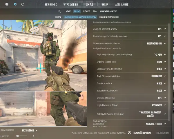 Ustawienia grafiki CS2: obraz, dźwięk, gra. Komenda na fps CS2 w menu zaawansowanych ustawień obrazu.