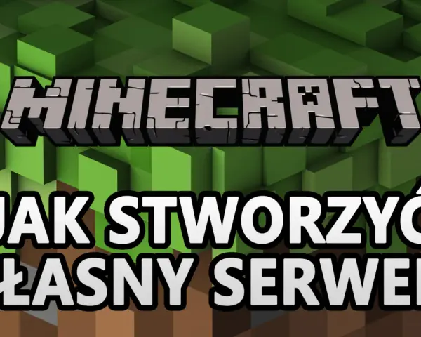 Minecraft: Jak stworzyć własny serwer? Grafika z blokami i logo gry.