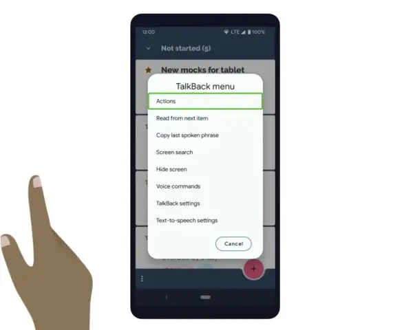 Menu TalkBack z opcjami, w tym "TalkBack settings", pomoże Ci dowiedzieć się, jak wyłączyć TalkBack.