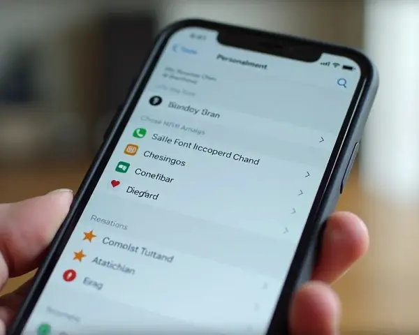 Jak zmienić czcionkę w telefonie? Na ekranie widać menu personalizacji z listą opcji, w tym "Salle Font".