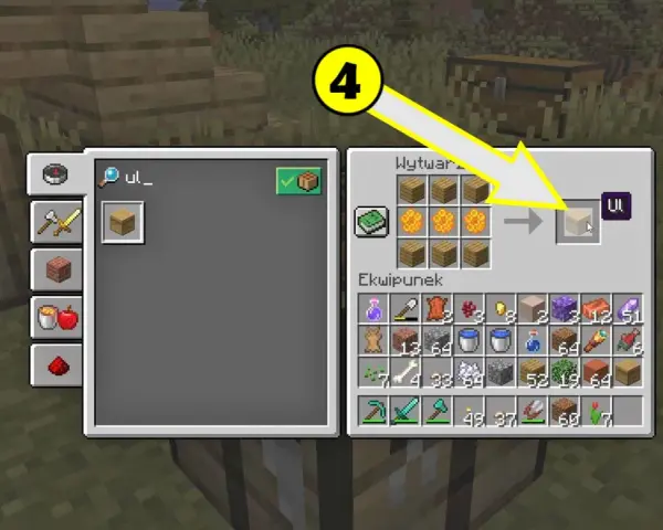 Jak zrobić ul w Minecraft: 6 desek i 3 plastry miodu tworzą ul.