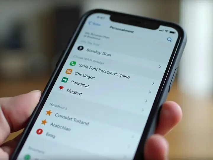 Jak zmienić czcionkę w telefonie? Na ekranie widać menu personalizacji z listą opcji, w tym "Salle Font".