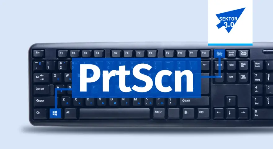 Klawiatura z napisem "PrtScn" na środku. Dowiedz się, jak zrobić zrzut ekranu na komputerze.