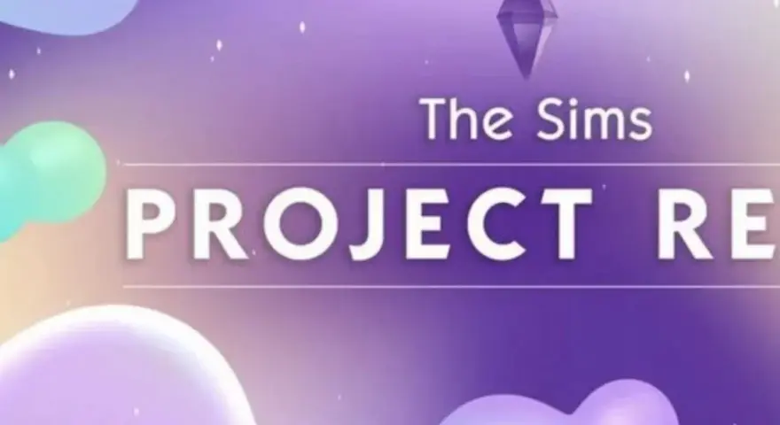 Grafika z napisem "The Sims PROJECT RE". Fani zastanawiają się, the sims 5 kiedy wyjdzie.