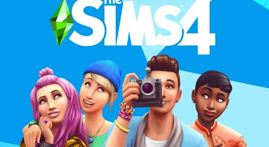 Cztery Simsy z The Sims 4, gotowe na przygodę. Może szukają najlepszych modów do The Sims 4, by ulepszyć swoją grę?