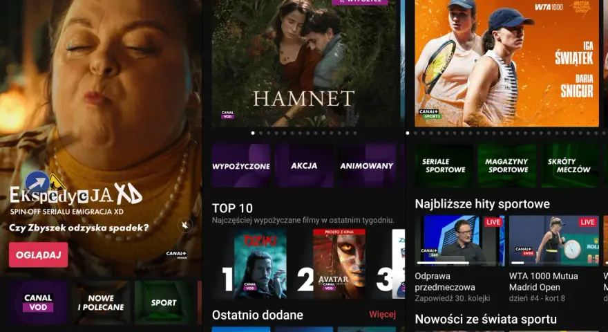 Aplikacja CANAL+ pozwala na oglądanie telewizji przez internet. Zobacz najnowsze filmy, seriale i transmisje sportowe.
