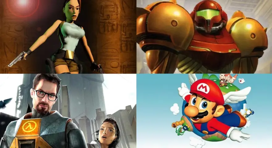 Lara Croft, Samus Aran, Gordon Freeman i Mario – ikony **starych gier na PC lat 90.** i konsol.