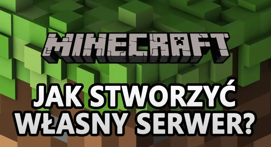 Minecraft: Jak stworzyć własny serwer? Grafika z blokami i logo gry.