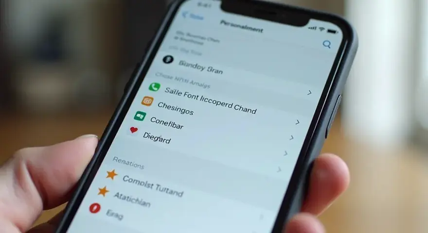 Jak zmienić czcionkę w telefonie? Na ekranie widać menu personalizacji z listą opcji, w tym "Salle Font".