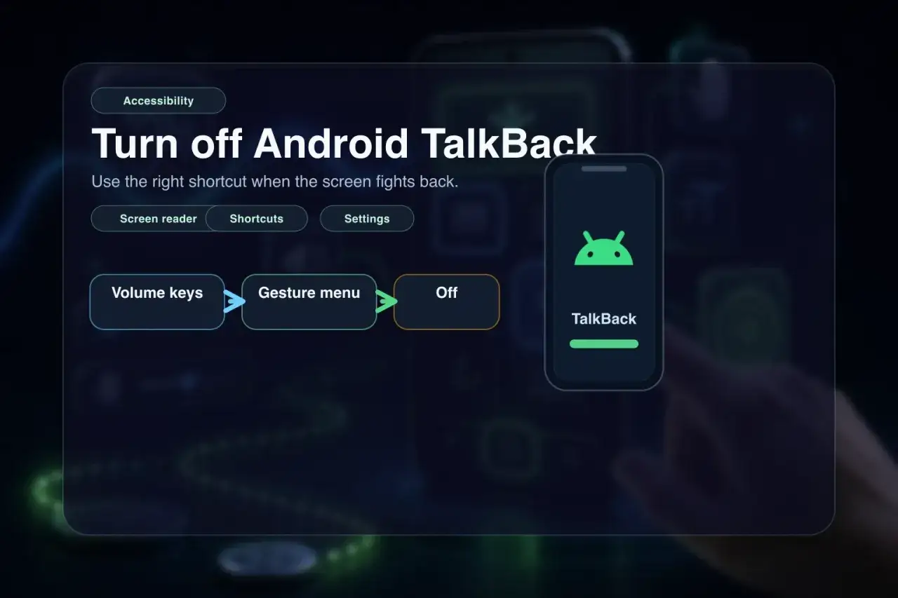 Jak wyłączyć TalkBack na Androidzie: użyj klawiszy głośności, menu gestów, aby wyłączyć.