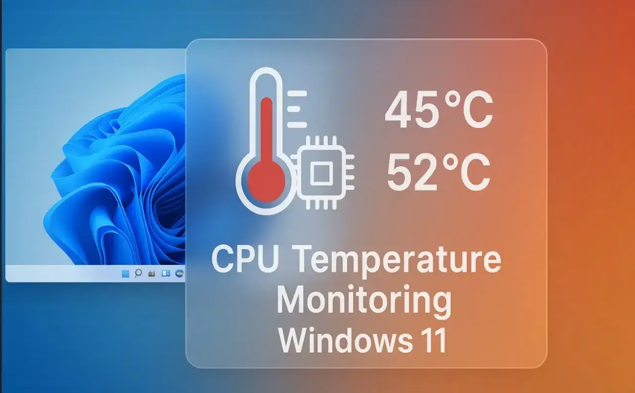 Monitoruj temperaturę CPU w Windows 11, aby wiedzieć, jak podkręcić procesor. 45°C i 52°C to aktualne odczyty.